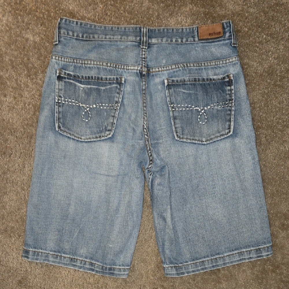 Vintage Y2k Urban Pipeline Baggy Blue Jean Shorts Jorts Size 33 Embroidered